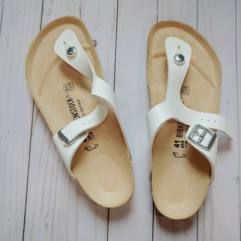 Birko-flor White Pebble Sandal